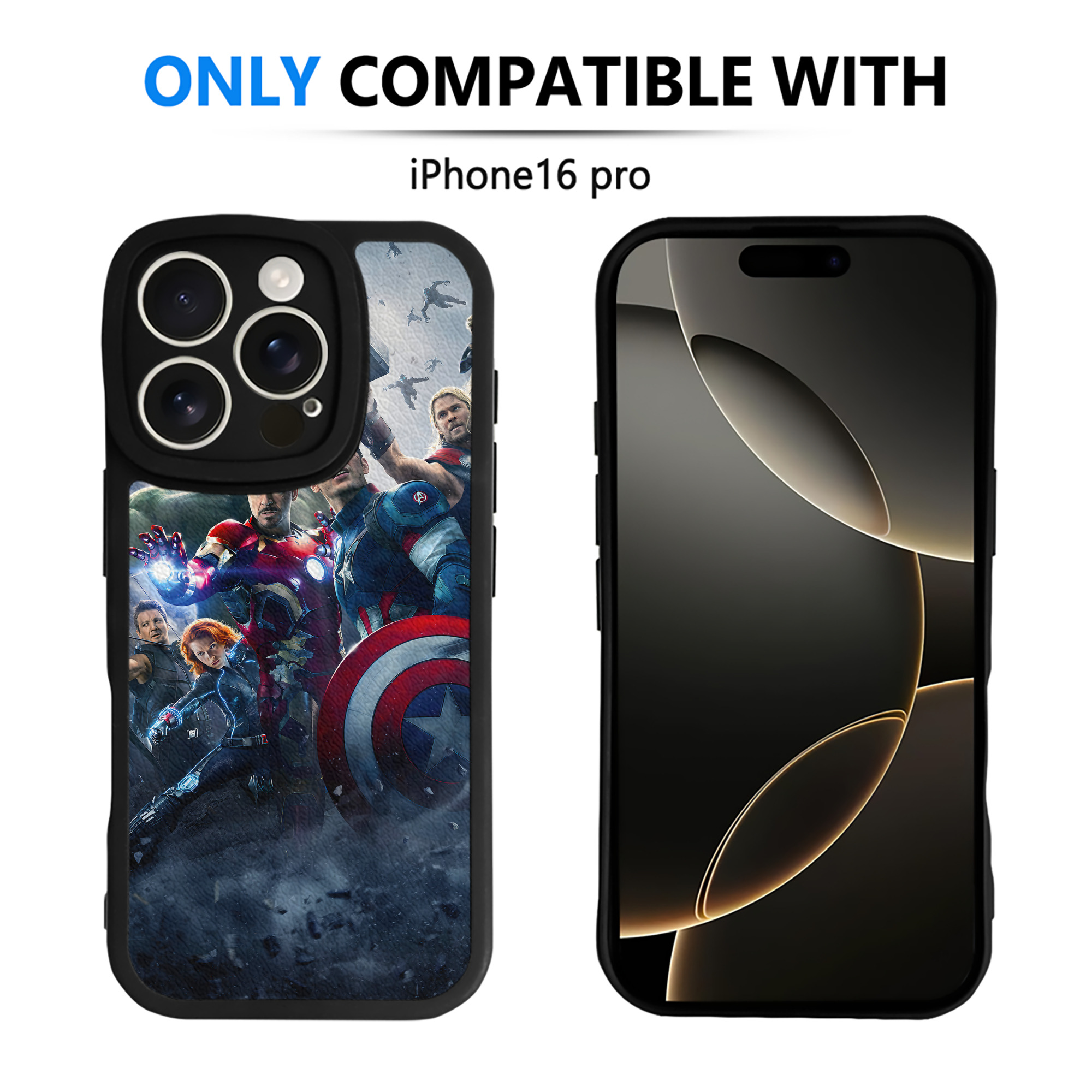 （画像用） アベンジャーズ The Avengers 【iPhone 16シリーズ対応】シリコンスマホケース（レザー調） 材質：シリコン
